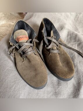 Olive suede Eric Michael booties